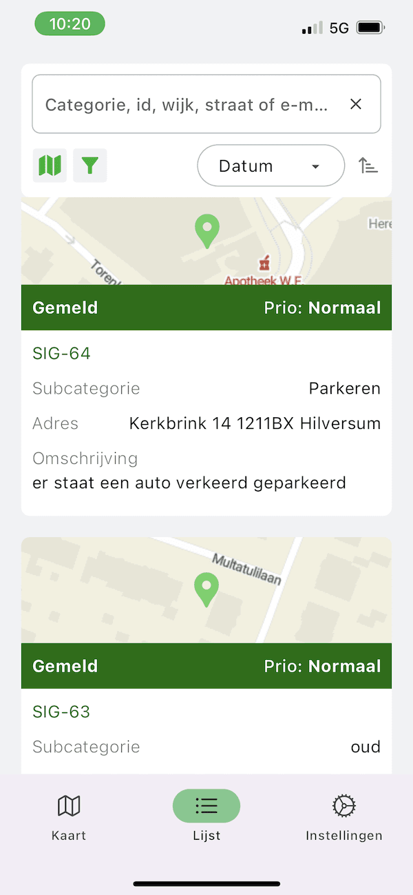 Screenshot van de Zo Hersteld app